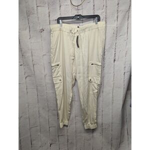 New Banana Republic Factory Soft Cargo Jogger Pant Size XL Cream Lyocell‎
